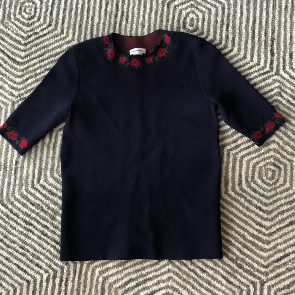Club Monaco rose detailed top